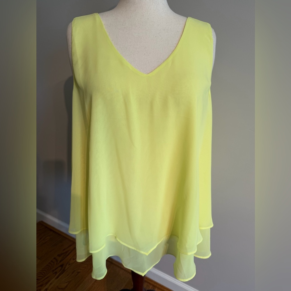 NWT Torrid Sunny Lime Chiffon Double Layer Tank - Torrid Size 3 (22-24, 3X)